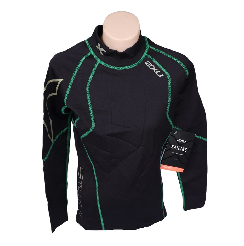 2XU SAILING Women's Long Sleeve Titanium Compression Top, Size S, Black/Gre