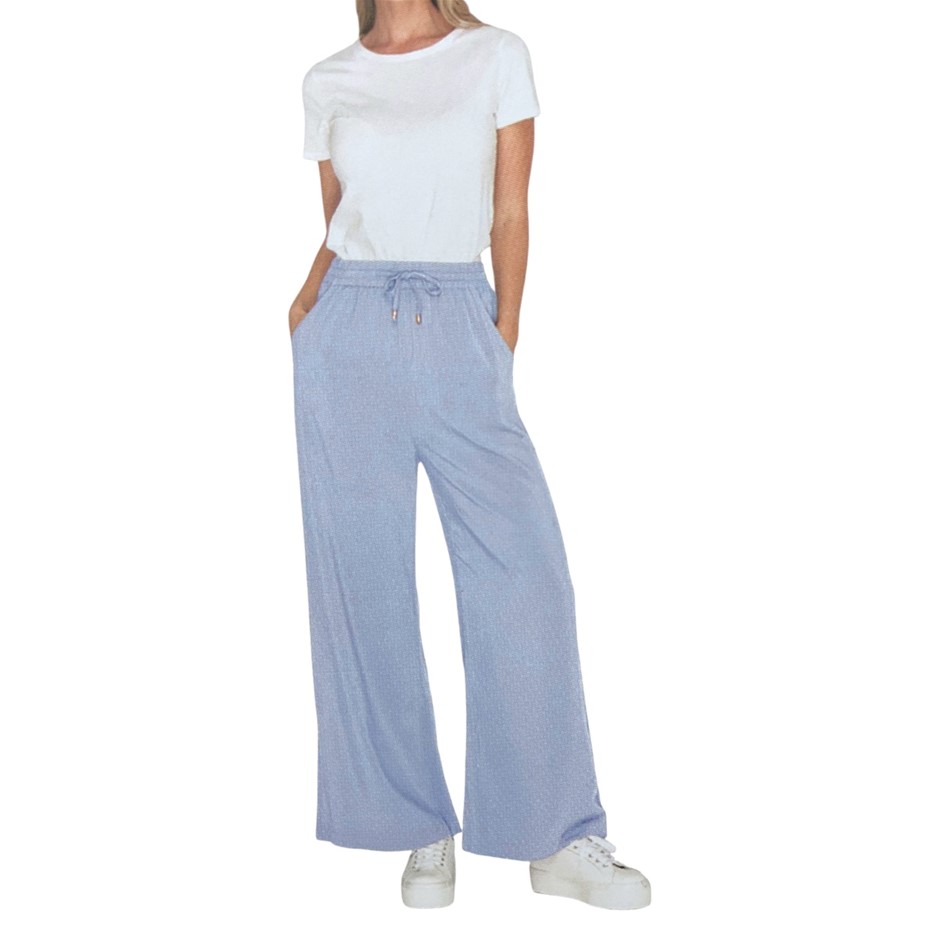 ADVENT Women's Ava Palazzo Lounge Pants, Size M, Soft Blue. Buyers Note -