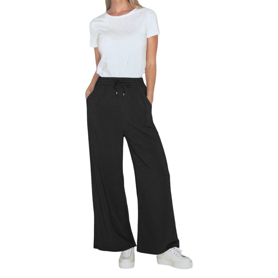 ADVENT Women's Ava Palazzo Lounge Pants, Size XL, Black. Buyers Note - Dis