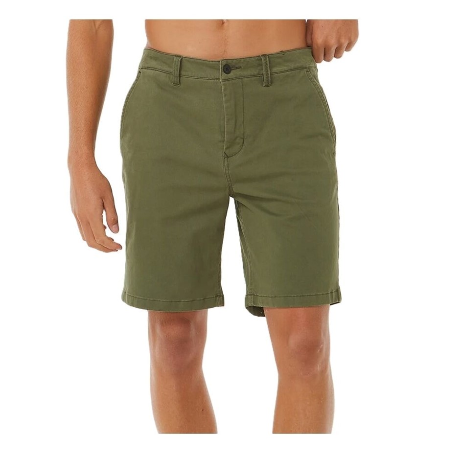 RIP CURL Men's Classic Surf Chino Walk Shorts, Size 32, Dark Olive. RRP: $6