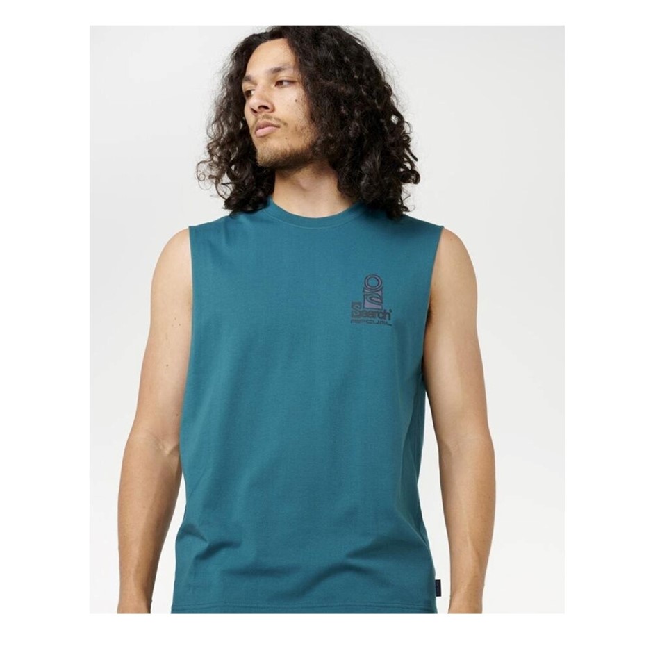 RIP CURL Men's VaporCool Search Stack Muscle Tank Top - Trekking Green, Siz