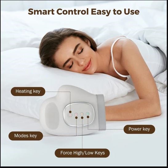 5-Level Electric Hand Massager with Hot Compress Grey