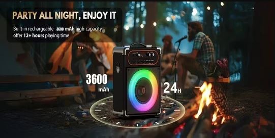 Wireless Karaoke Machine with Dual Microphones