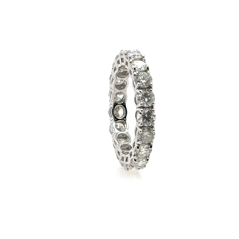 3.35ct 19 Stones Round Dia. G-H/SI Full Circle Ring 18K White Gold