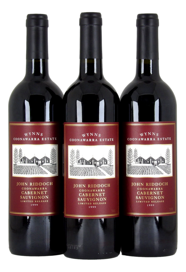 Wynns John Riddoch Cabernet Sauvignon 1999 (3x 750mL), Coonawarra.