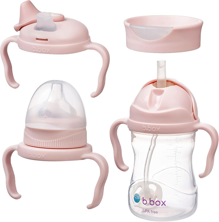 B.BOX Bottle to Cup Transition Value Pack, Blush, 240 ml Capacity (Pack of