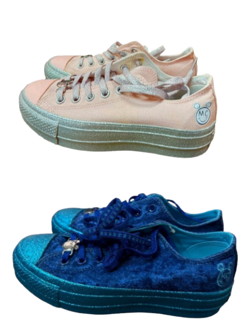 BUNDLE: Converse All star MC Womens Mickey Shoes Size US 7.5 Blue and 6.5 P