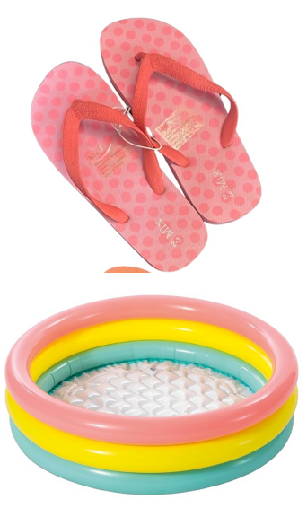 BUNDLE: Sunset Glow Baby Pool, 3-Ring W/Infl. Floor, Ages 1-3, Size 86cmx25