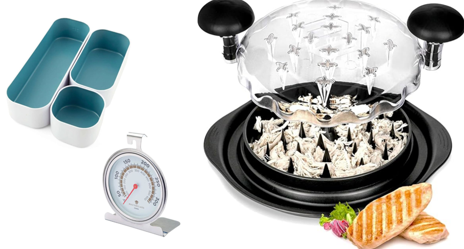 BUNDLE: Chicken Shredder Pro X Drawer Organizers Set X MASTER CRAFT Oven Th