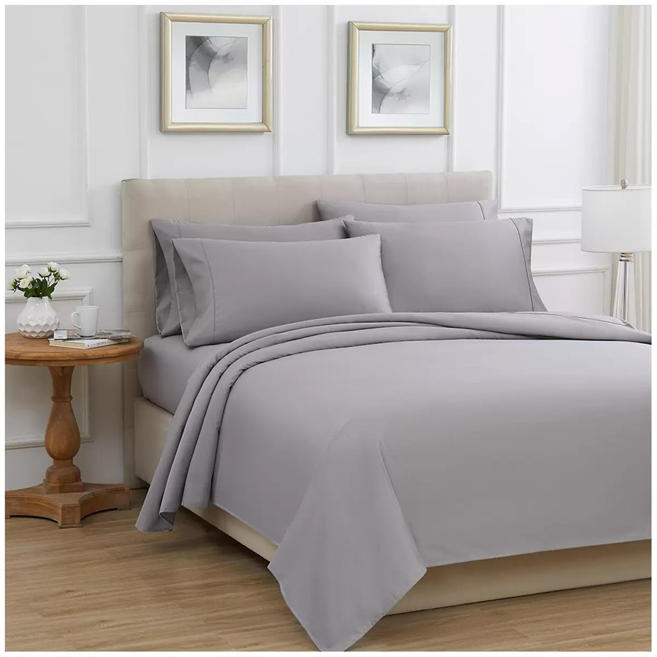 SIGNATURE 6pc Sheet Set, Queen, Alloy Grey. NB: Not in original packaging.
