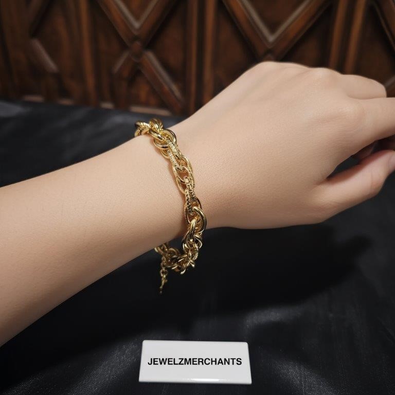 18K/Italy Yellow Gold Filled Bracelet -(stamped 18K/Italy)-Warranty Quality