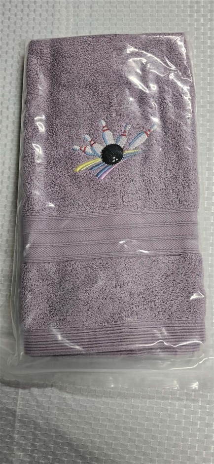 Bowling Hand Towel Pink, Embroided