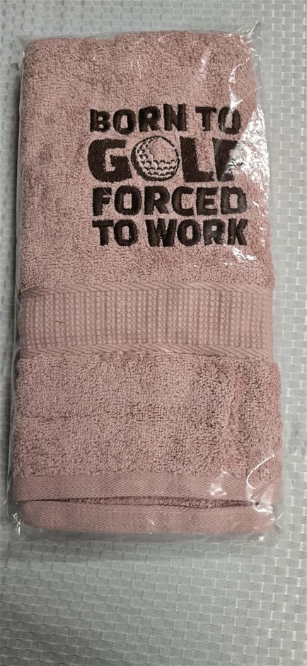 Golf Hand Towel Pink, Embroided
