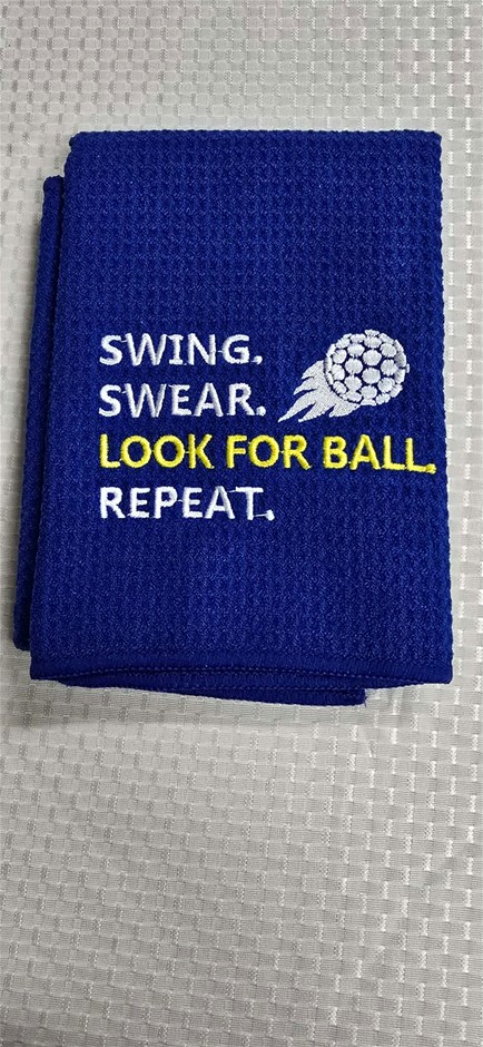 Golf Hand Towel Blue, Embroided