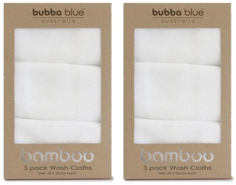 2 X Bubba Blue Bamboo Viscose/Cotton Baby Bath Face Towel Washers Super Sof