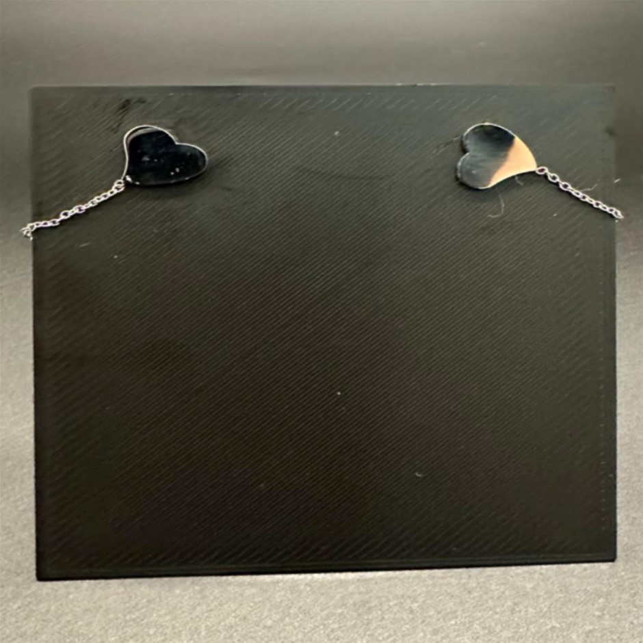 Loveheart Loop (chain attached to back)  Earrings in Silver