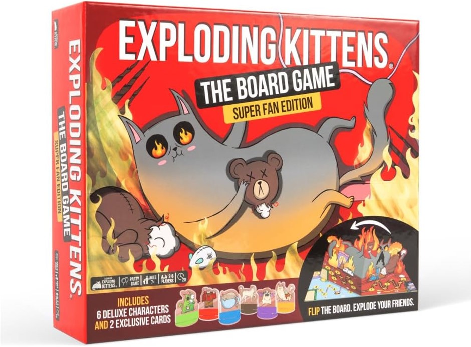 EB GAMES Exploding Kittens, The Board Game Super Fan Edition, Strategy Boar