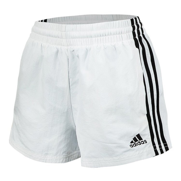 ADIDAS Women's 3S Woven Shorts, Size AU XL, White/Black, HA7154. NB: minor