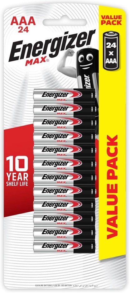 3 x 24 ENERGIZER Max AAA Alkaline Batteries, 1.5V Mercury-Free & Leak Resis