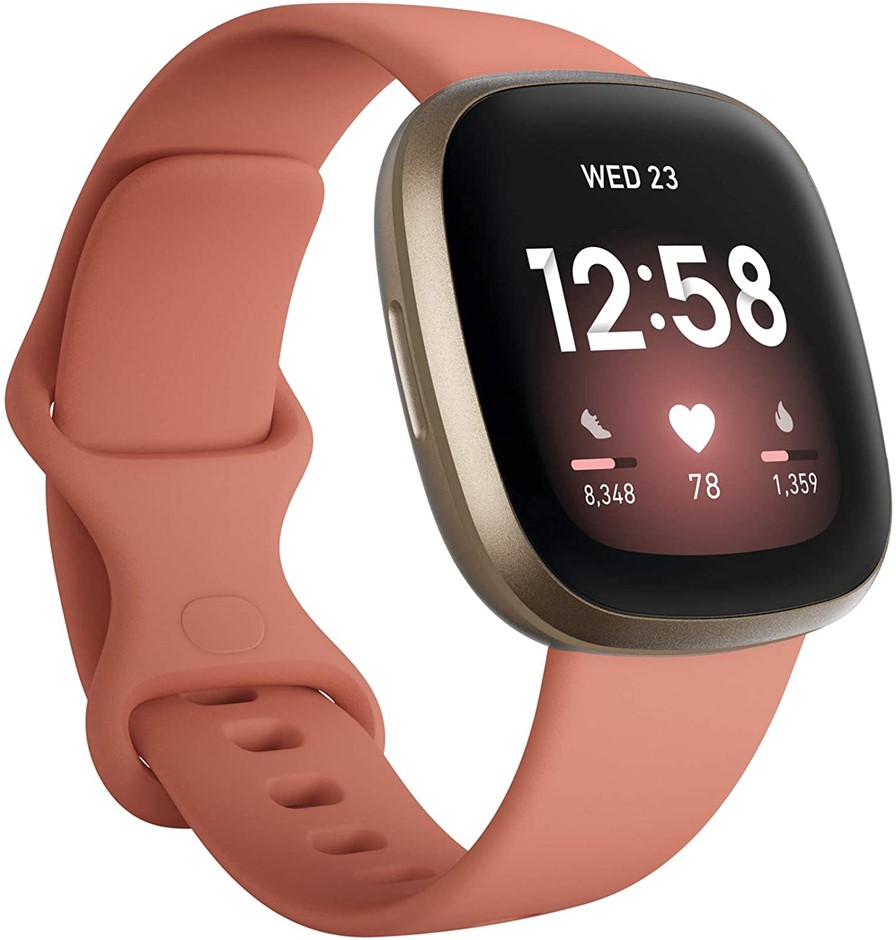 FITBIT Versa 3 Advanced Fitness watch with Bluetooth, Pink Clay/Soft Gold,