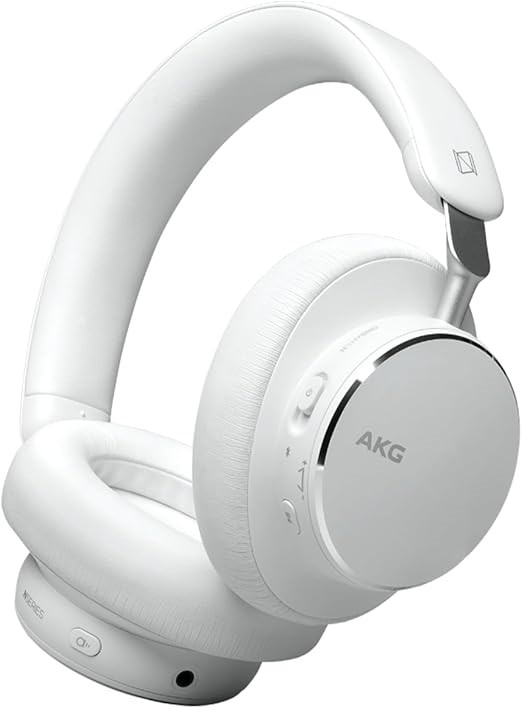 AKG N9 Hybrid Noise Cancelling Over-Ear Headphones, White.