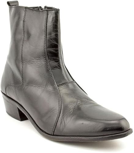 STACY ADAMS Men's Santos Plain-Toe Side Zip Boots, Size US 11M / EU44, Lea