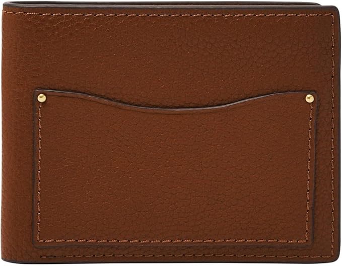 FOSSIL Men's Tate Leather Anderson RFID Blocking Money Clip Bifold Wallet,