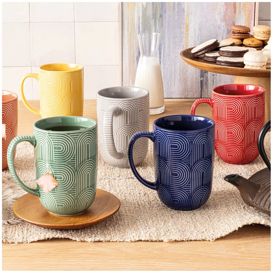 OVERANDBACK 6pc Arch Mugs, 490ml.