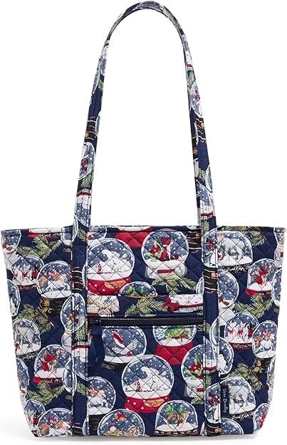 VERA BRADLEY Women's Cotton Small Vera Tote Bag, Snow Globes - Recycled Cot