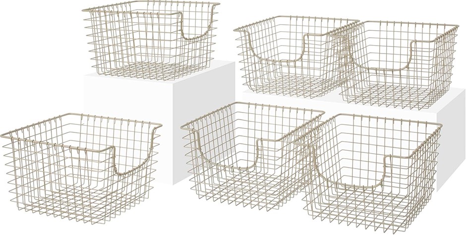 Spectrum Diversified Bin for Kitchen, Pantry, Living, Closet Set of 6 Scoop