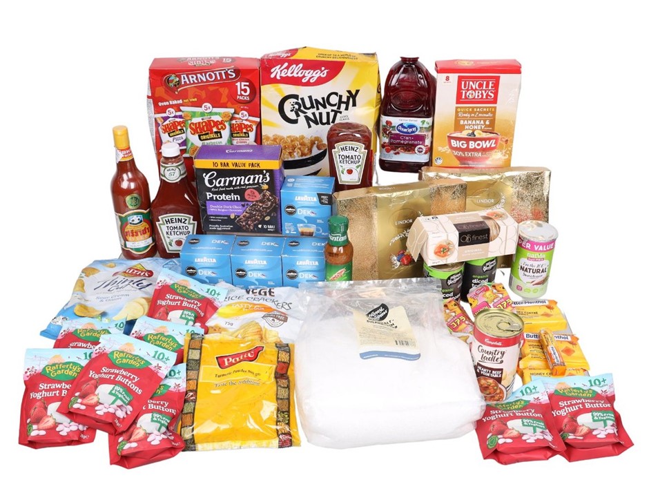 Assorted Grocery Food Products, Incl: LINDT, KELLOGG'S & More. N.B: Damaged