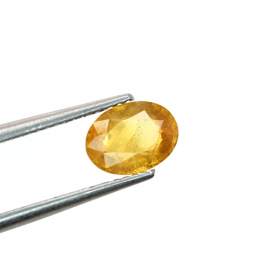 One 1.14 Ct Oval Yellow Sapphire Gemstone