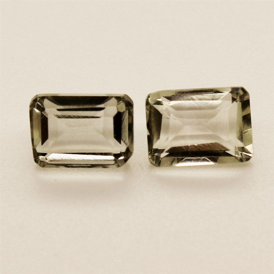 2 Pcs Green Amethyst Gemstone
