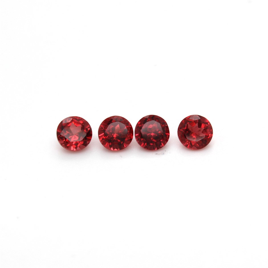 Four 1.49 Ct Round Garnet Gemstone