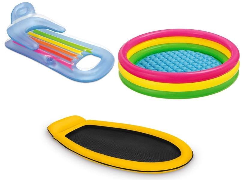 3 x Assorted INTEX Inflatable Pool Floaties Including the Rainbow (114 x 25