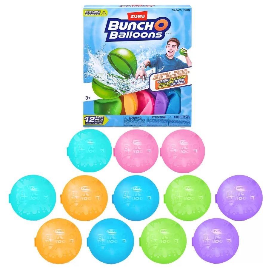 ZURU Bunch O Balloons Reusable Water Balloons 12-Piece. N.B: Damaged packag