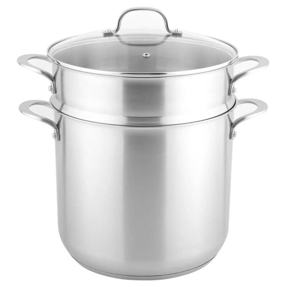 LINKFAIR Stainless Steel Stockpot With Steamer, 15L. N.B: Minor use.