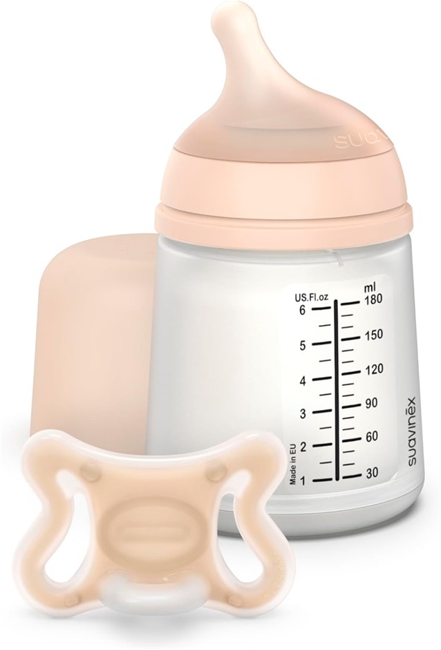 SUAVINE Zero Zero Newborn Starter Set - Anti Colic Baby Bottle 180ml with S