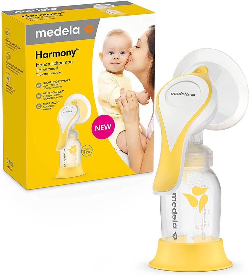 MEDELA Harmony Manual Breast Pump, Compact Swiss Design with PersonaFit Fle