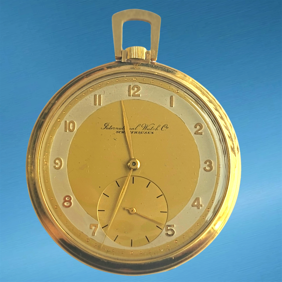 IWC 0.585 14K 48mm Solid Gold Pocket Watch COA