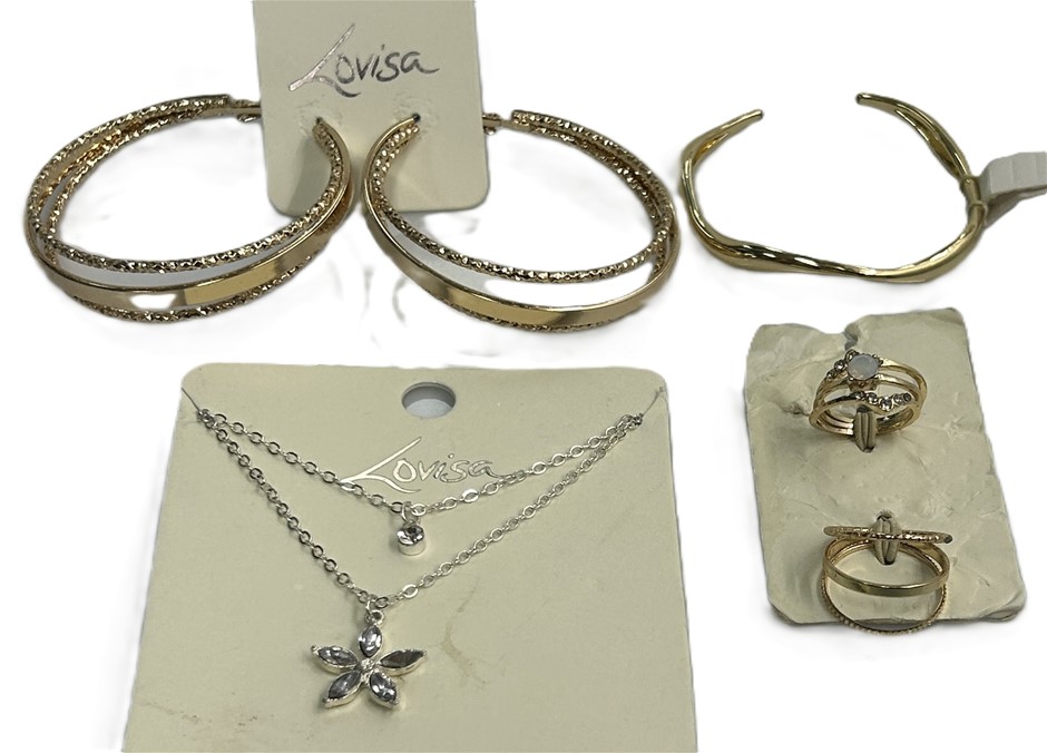 Lovisa Gold-tone Jewellery Set feat. Textured Hoop Earrings