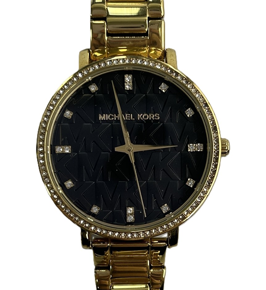 Michael Kors Crystal Bezel Gold-Tone Watch