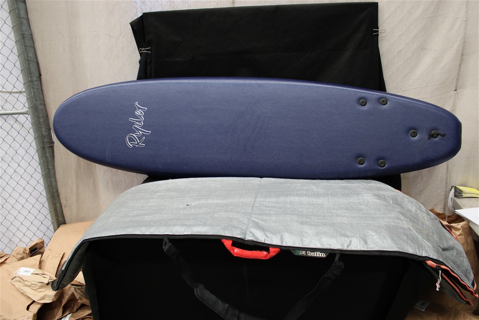 Ryder 7' Blue and Red Surfboard with Bag