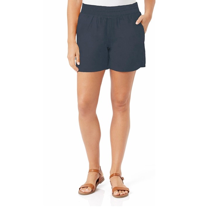 BRIGGS Women's Linen Short, Size M, Navy. Buyers Note - Discount Freight R