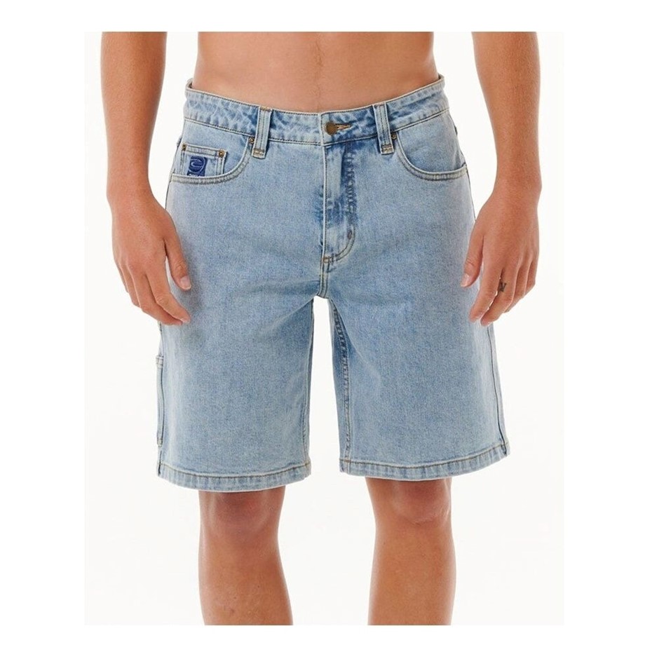 RIP CURL Men's Dosed Denim Walk Shorts, Size 38, Washed Blue. RRP: $99.99.