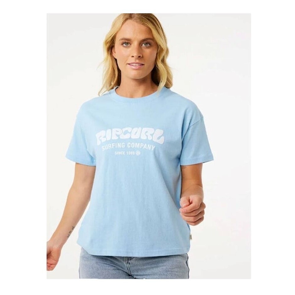 RIP CURL Women's Surf Puff Relaxed Tee, Size XL, Mid Blue. RRP: $49.99. Bu