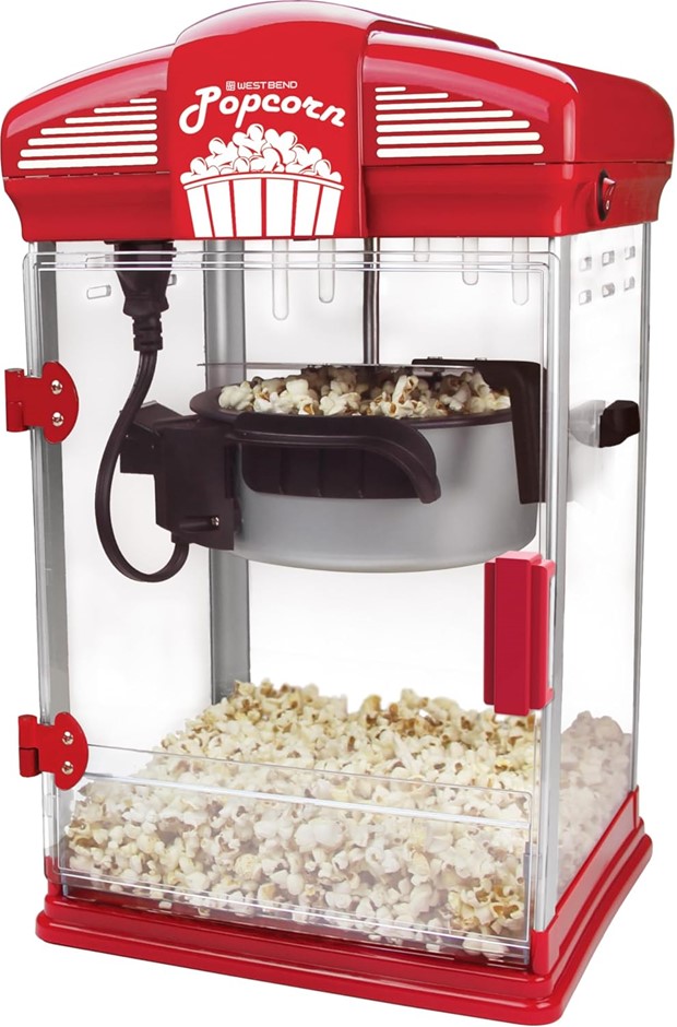 WEST BEND 82515 Theater Popcorn Machine, Red.
