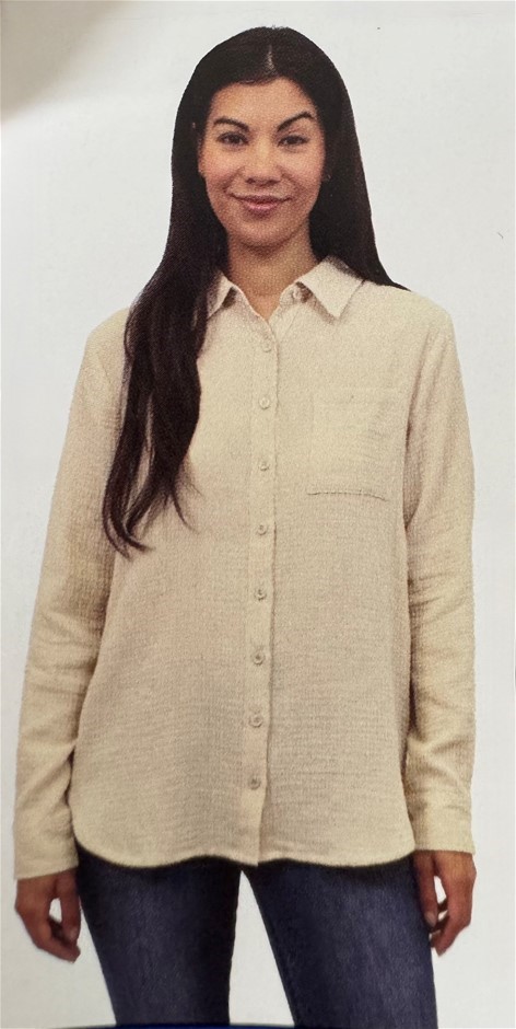 2 x LEO&NICOLE Women's Gauze Shirt, Size L, 100% Cotton, Shell.  Buyers Not