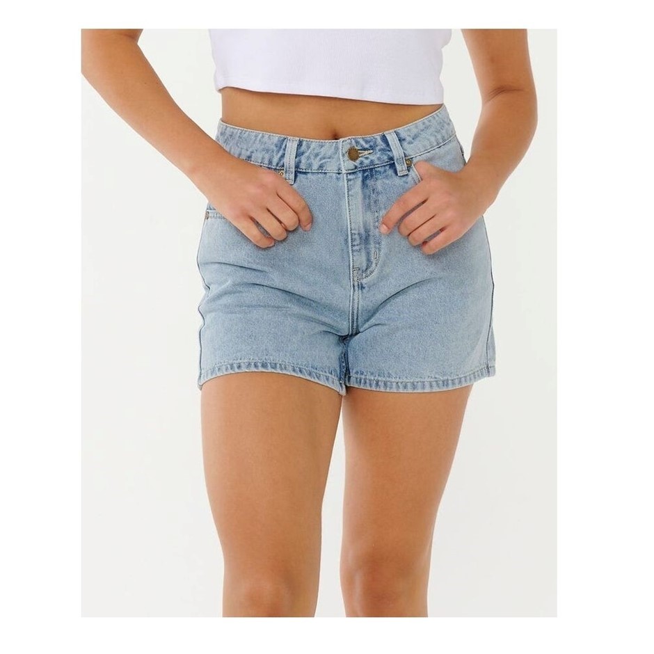 RIP CURL Women's Tabby Denim Shorts - Vintage Blue, Size 30, RRP: $99.99.