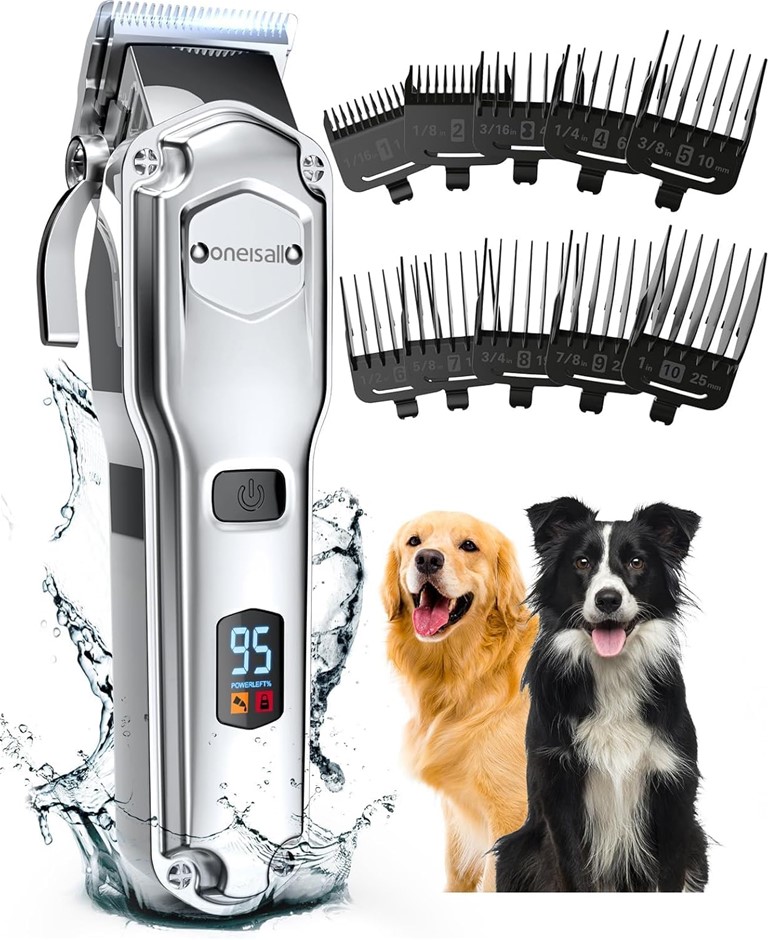 ONEISALL Dog Clippers for Grooming for Thick Heavy Coats/Low Noise Recharge